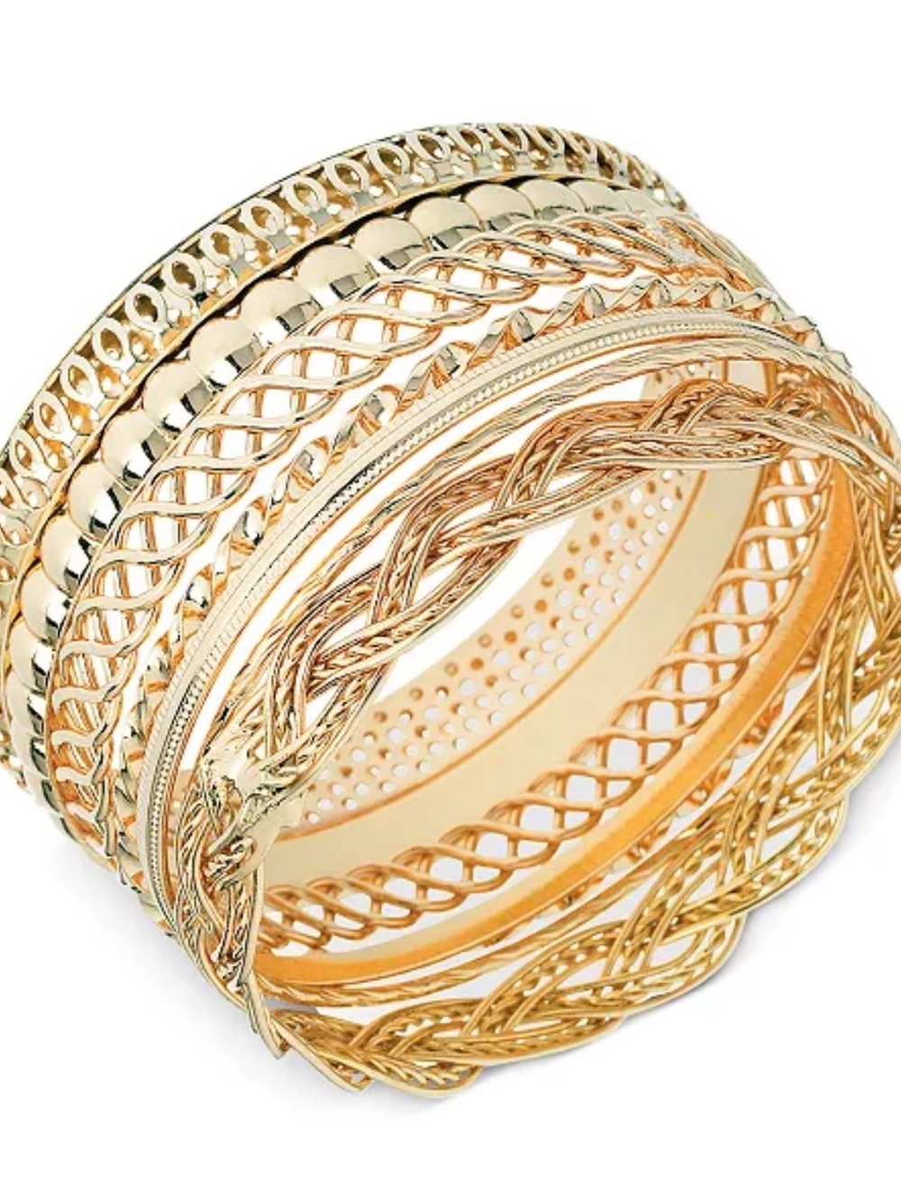 GUESS Textured Bangle Bracelet Set